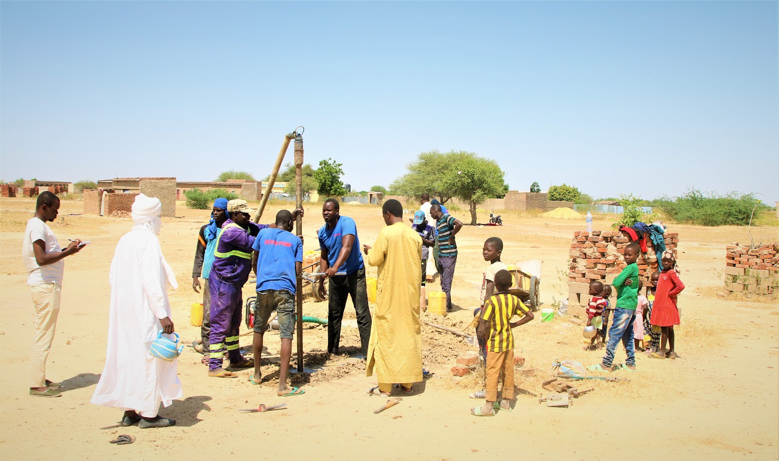 A drilling day in a Chadian village